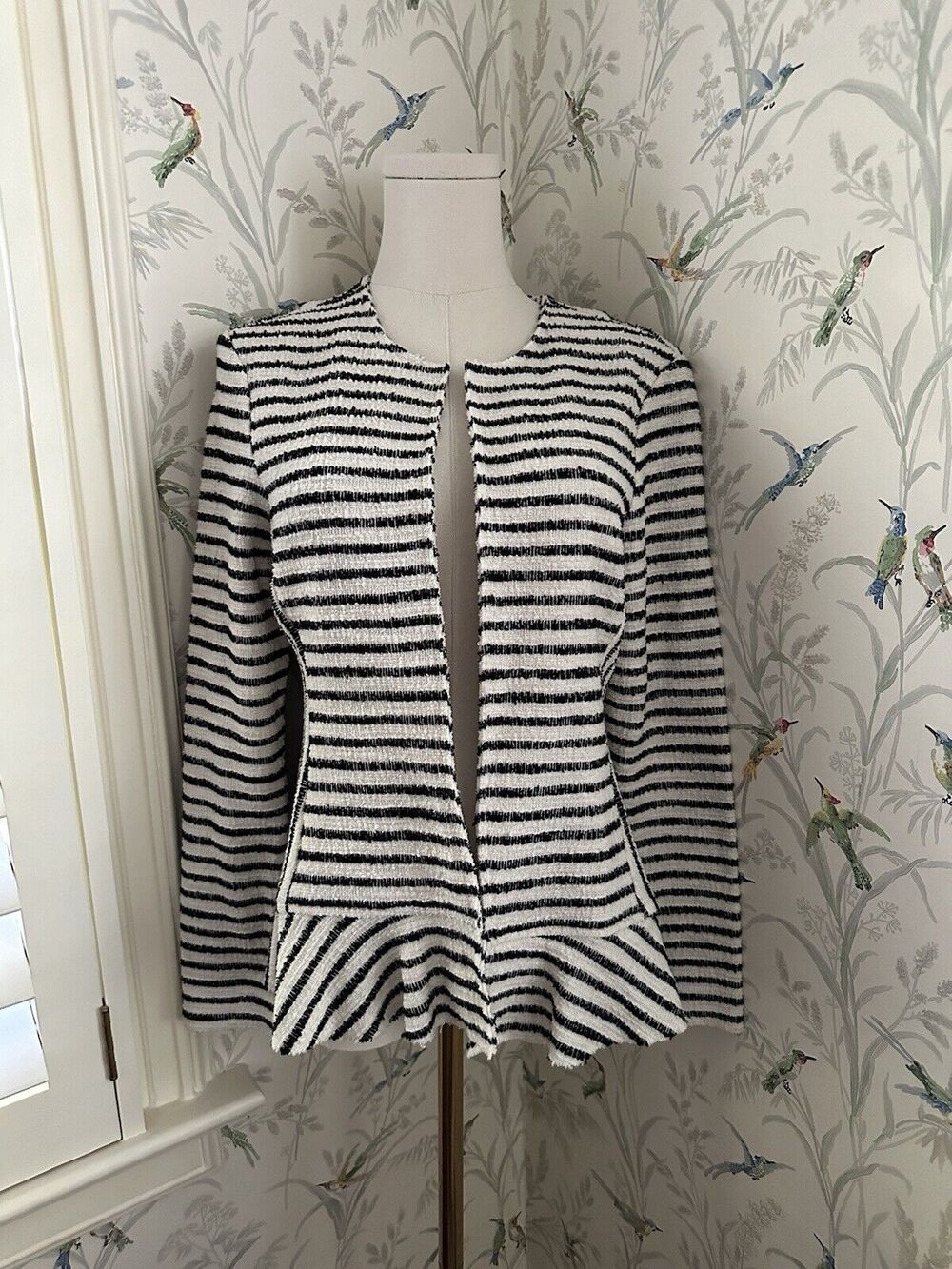 Anthropologie Dolan Blazer Zebra Print Open Front Size Small Cotton Blend